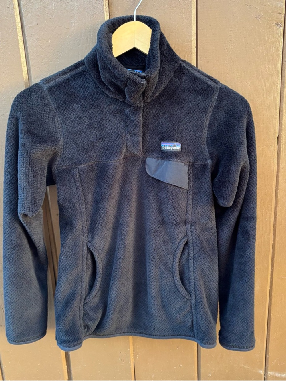 Patagonia Re-Tool Snap T Pullover Black Fleece Soft Warm Pockets Women’s XS